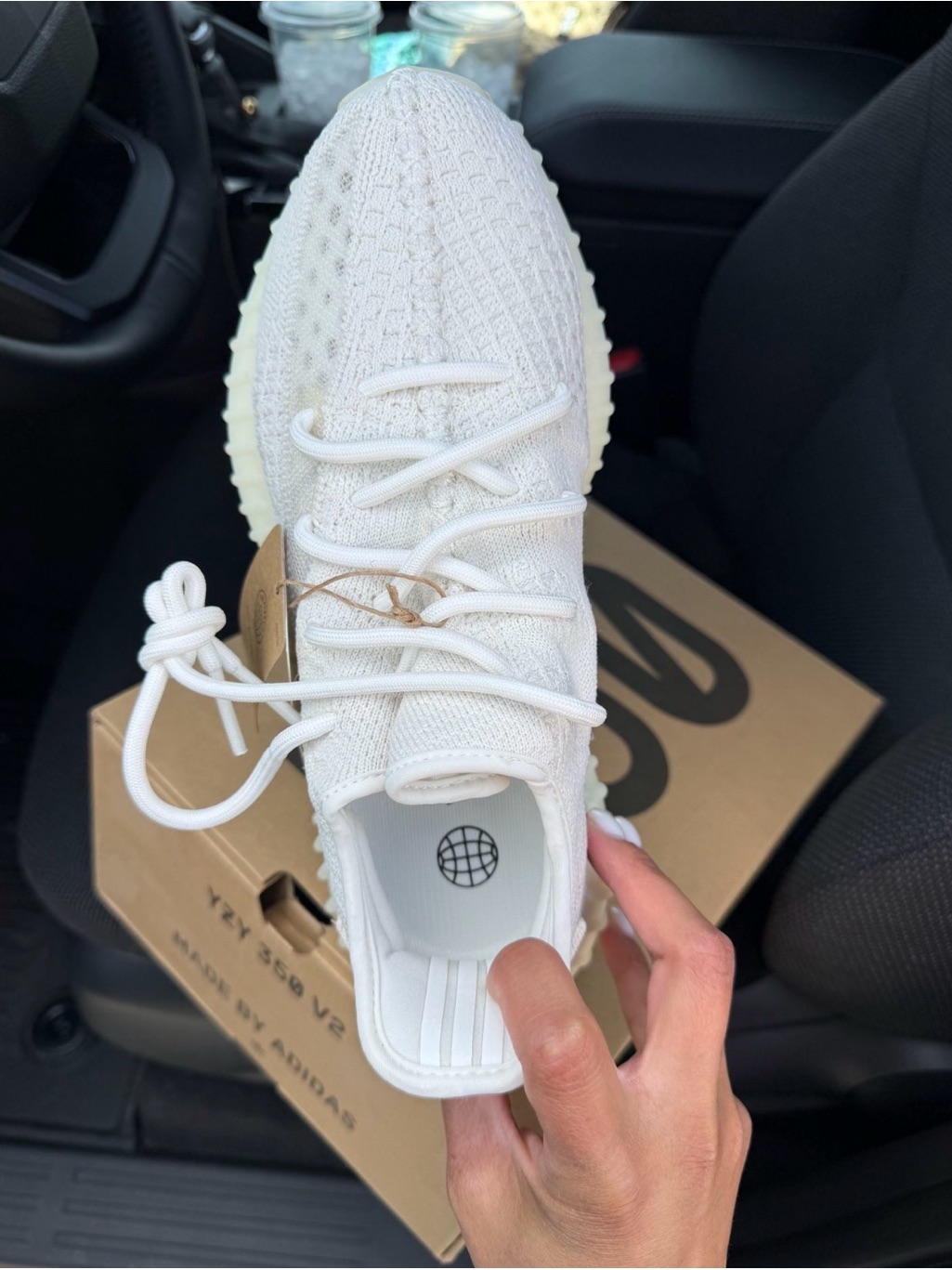 Adidas Men's Cream Knit Low-Top Sneaker
